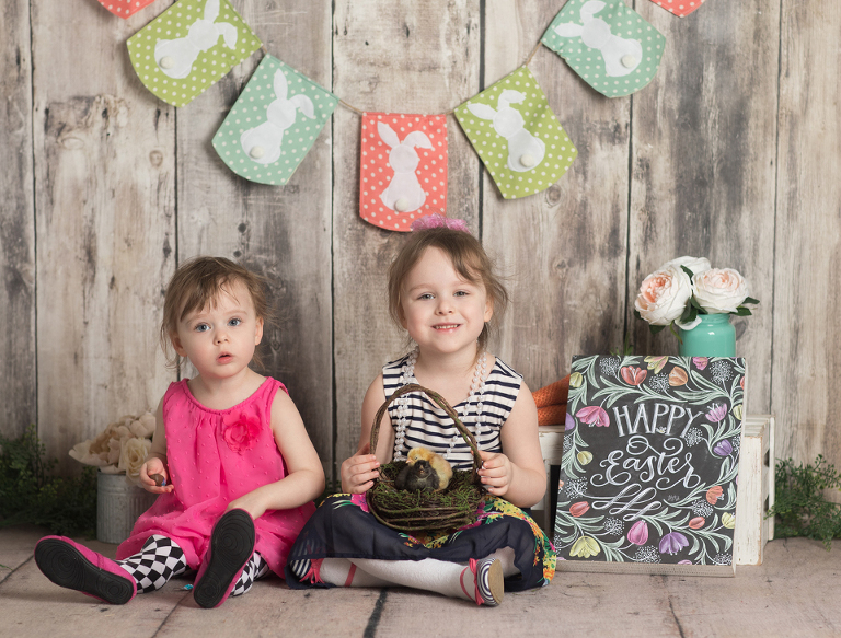 Easter mini sessions with baby chick in studio at Real Image Photography