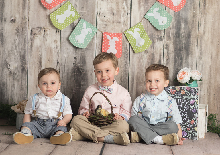 Easter mini sessions with baby chick in studio at Real Image Photography