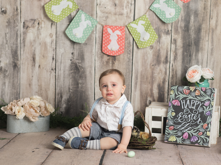 Easter mini sessions with baby chick in studio at Real Image Photography