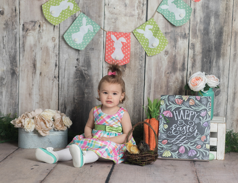 Easter mini sessions with baby chick in studio at Real Image Photography