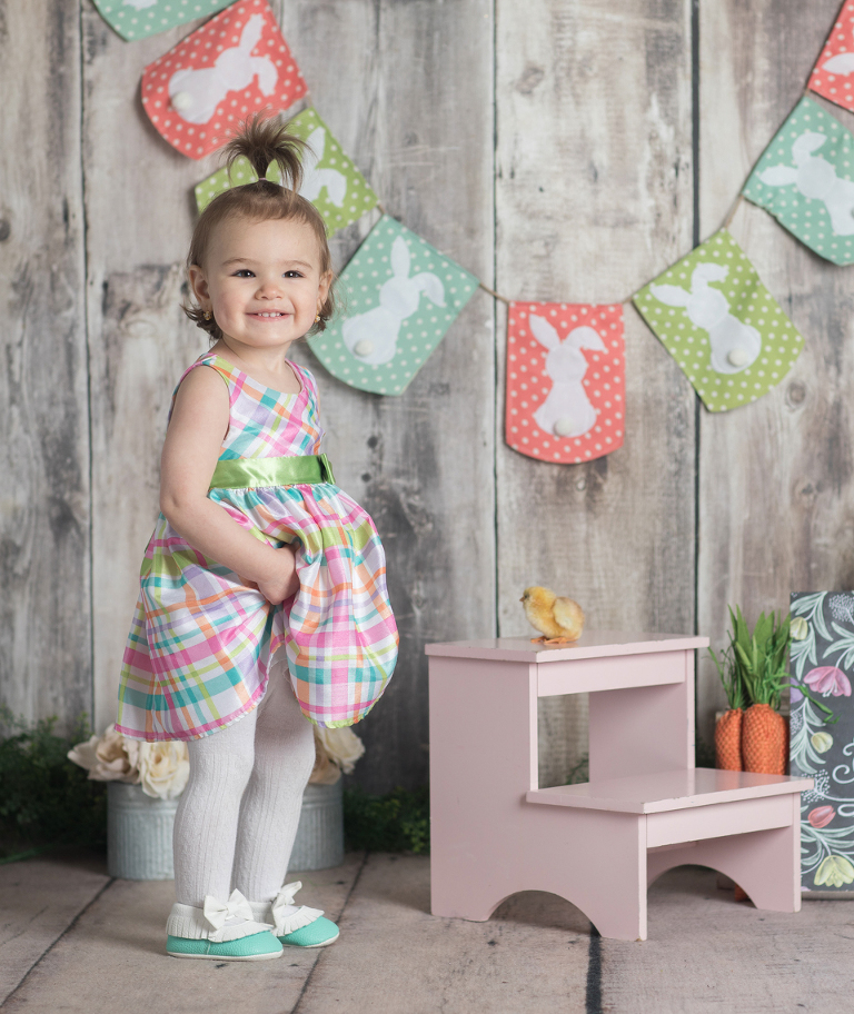 Easter mini sessions with baby chick in studio at Real Image Photography