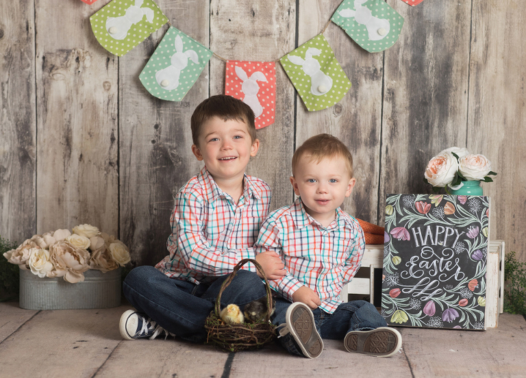 Easter mini sessions with baby chick in studio at Real Image Photography
