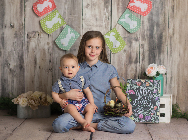 Easter mini sessions with baby chick in studio at Real Image Photography