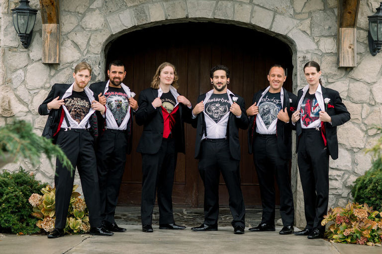 Amanda and Kevin's wedding in Windsor Ontario at Sprucewood winery.  Groom and groomsen portraits before the ceremony