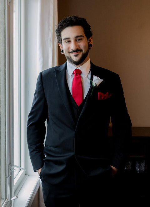 Amanda and Kevin's wedding in Windsor Ontario at Sprucewood winery.  Groom and groomsen portraits before the ceremony